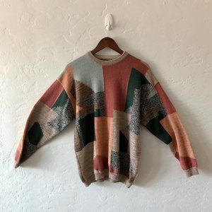 Vintage Color Block Sweater Size Large